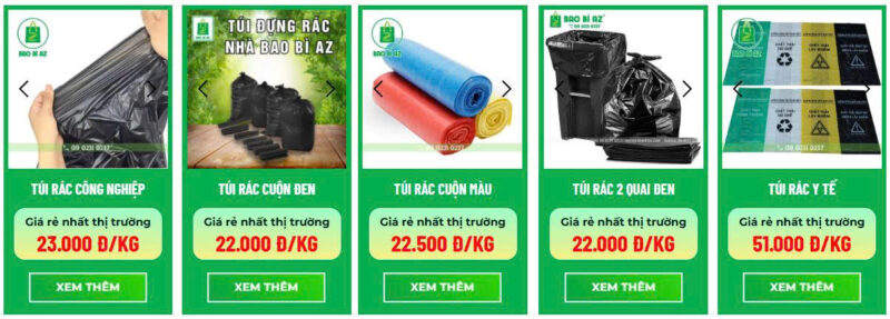 tui dung rac mau gia dinh van phong