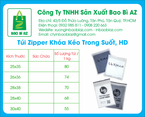TÚI ZIP KHOÁ KÉO PE TRONG 14 tui zip khoa keo pe trong