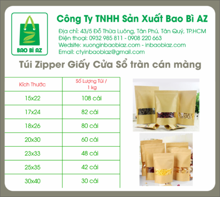 TÚI ZIPPER GIẤY CỬA SỔ TRÀN 18 tui zipper giay cua so tran