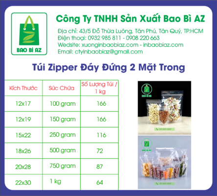 TÚI ZIPPER TRONG SUỐT 14 tui zipper trong suot
