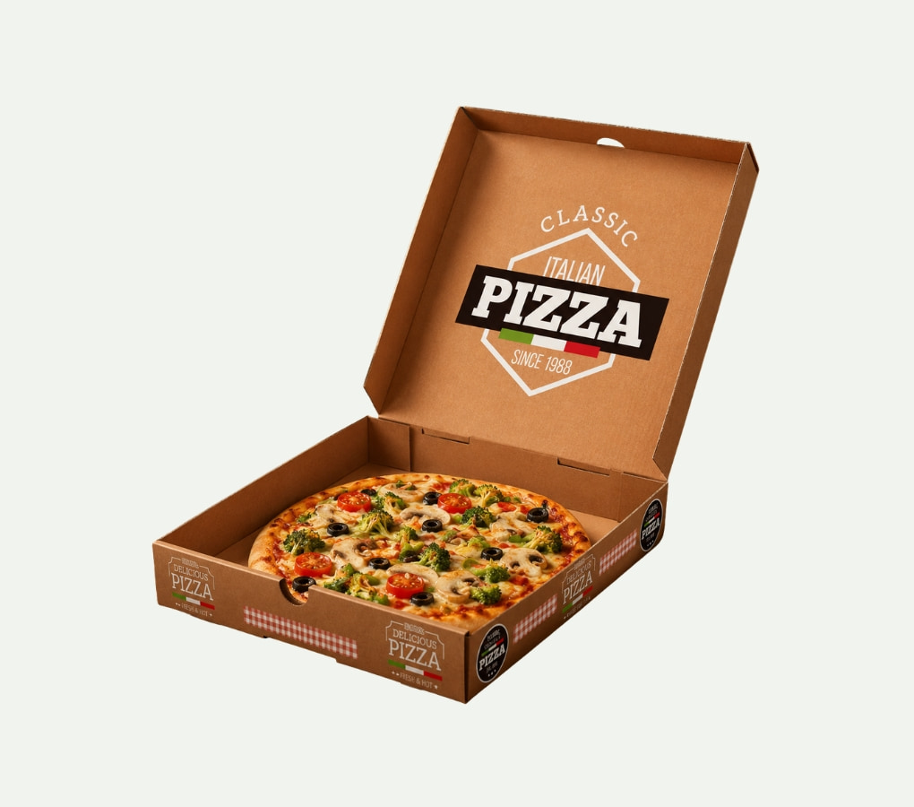 Hộp giấy đựng pizza chất lượng giá rẻ bất ngờ 2 Các loại hộp giấy đựng bánh pizza thông dụng trên thị trường