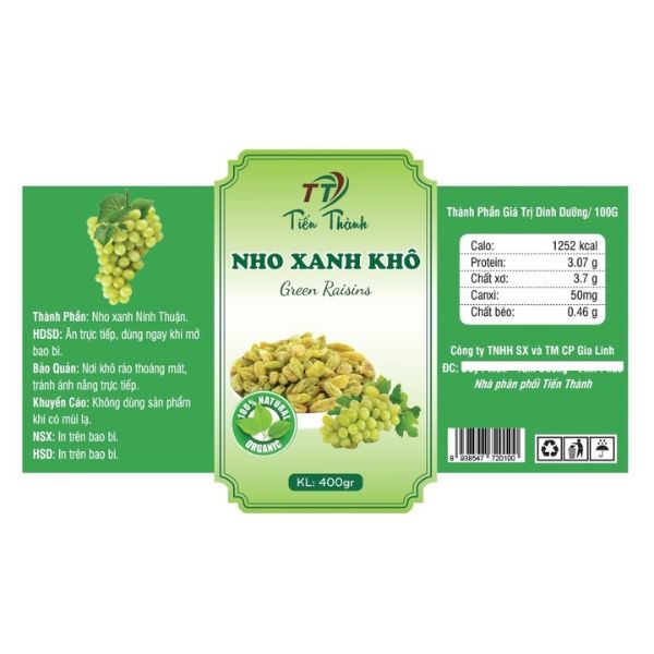 Tư vấn kích thước cho túi zip đựng nho khô