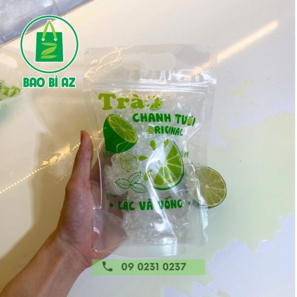 Túi Zip Đựng Trà Chanh In Sẵn 15x22cm (1kg) giá tốt - 500ml-700ml 6 tui zip dung tra chanh 4